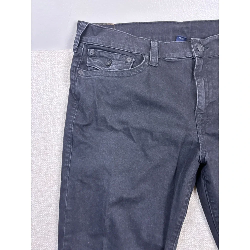 True Religion Mens Black Straight Leg Flap Pocket Jeans Size 40